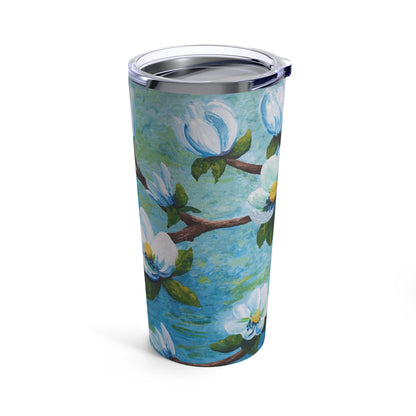 Magnolia Over Water Painting Tumbler 20oz