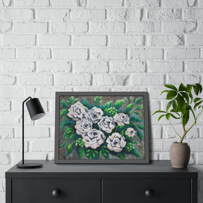 Rose Bouquet Burst Paper Print, Framed