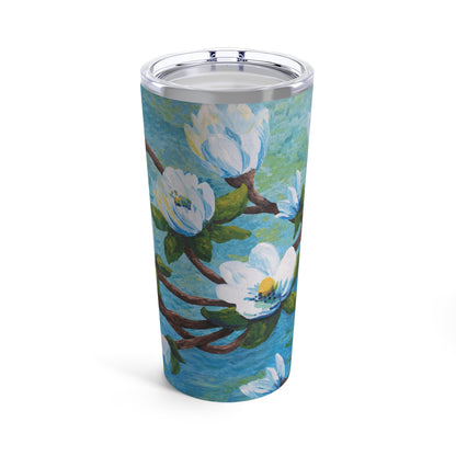 Magnolia Over Water Painting Tumbler 20oz