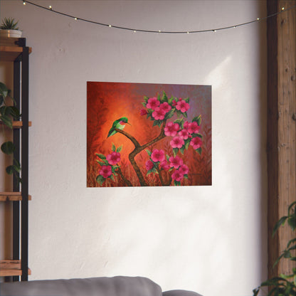 Hummingbird Sunset Fine Art Paper Print