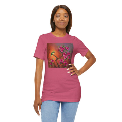 Hummingbird Sunset Painting Adult Unisex Jersey Short Sleeve T-Shirt