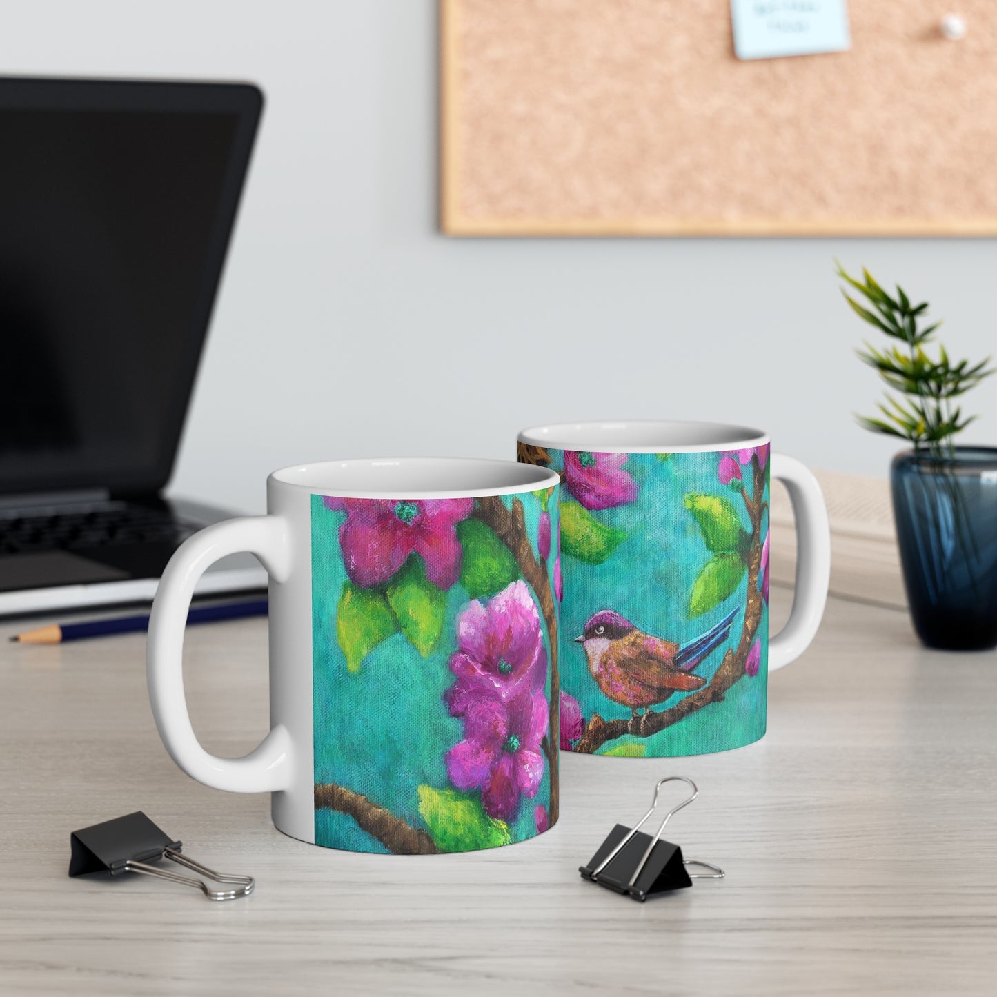 Purple Fairy Wren Painting Mug 11oz