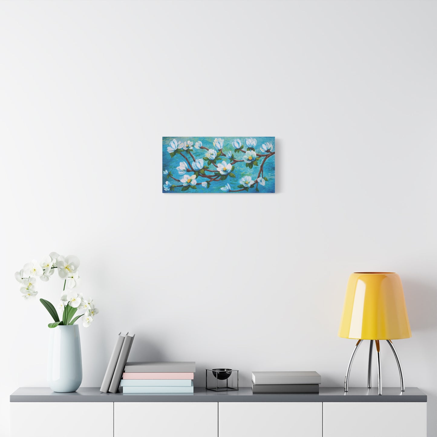 Magnolia Over Water Canvas Print