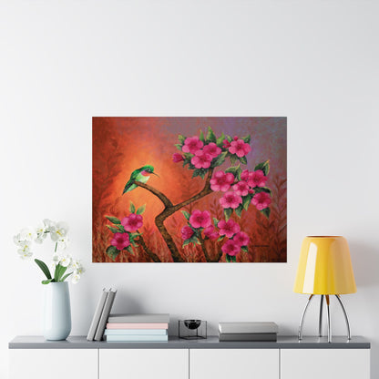 Hummingbird Sunset Fine Art Paper Print