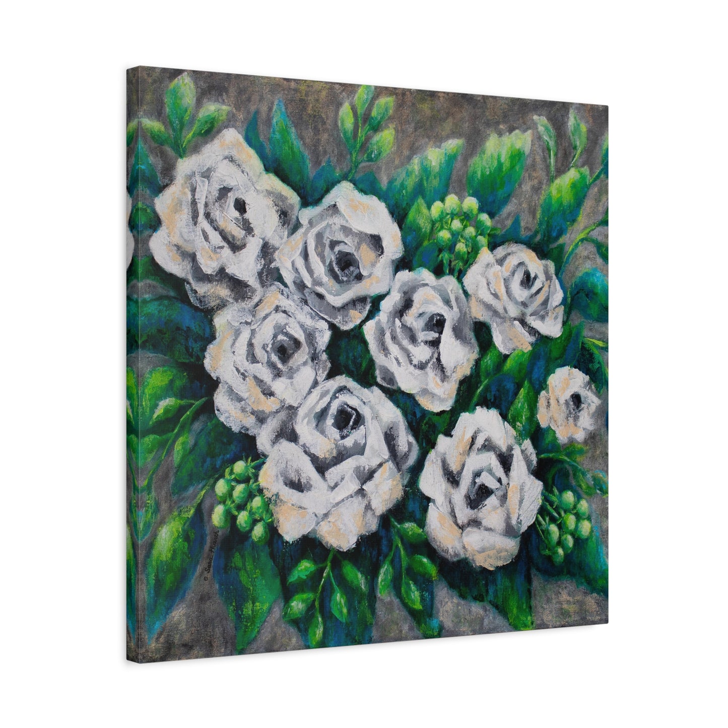 Rose Bouquet Burst Canvas Print