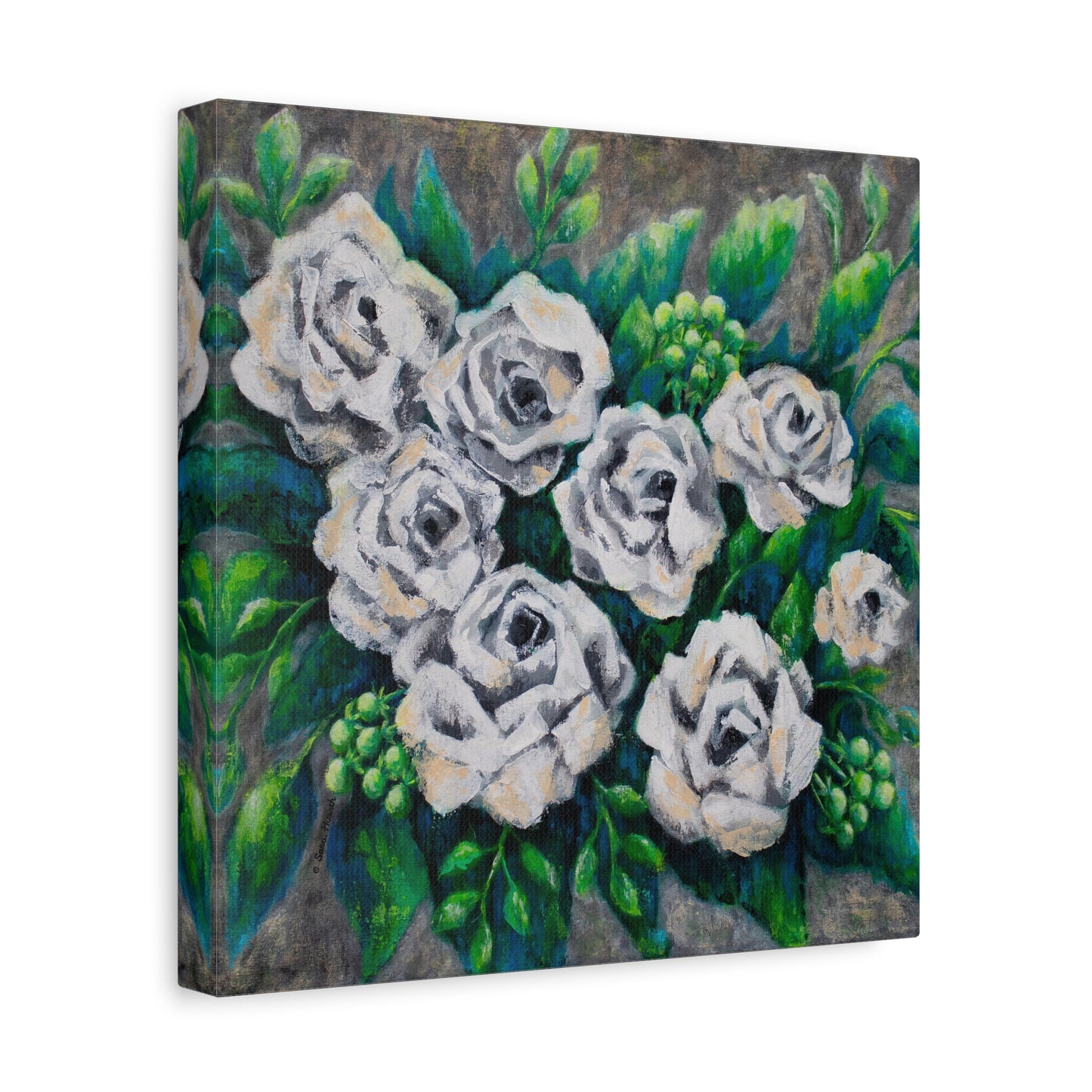 Rose Bouquet Burst Canvas Print