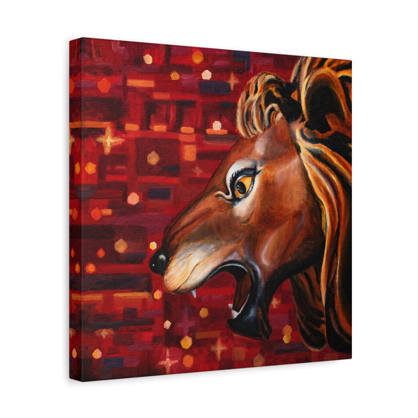 Carousel Lion Canvas Print