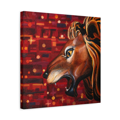 Carousel Lion Canvas Print