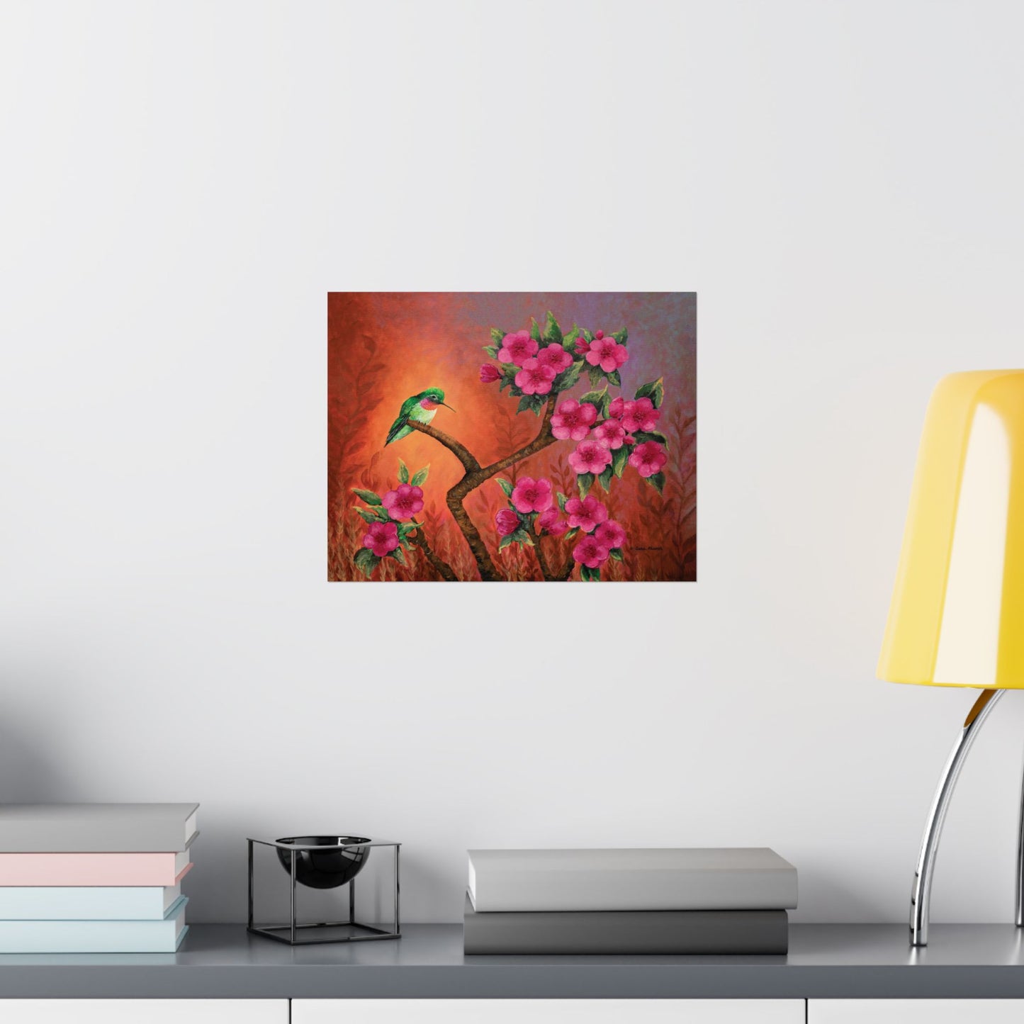 Hummingbird Sunset Fine Art Paper Print