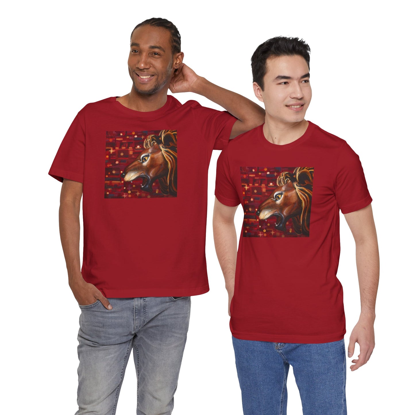 Carousel Lion Painting Adult Unisex Jersey Short Sleeve T-Shirt