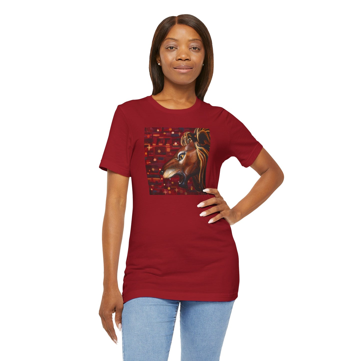 Carousel Lion Painting Adult Unisex Jersey Short Sleeve T-Shirt