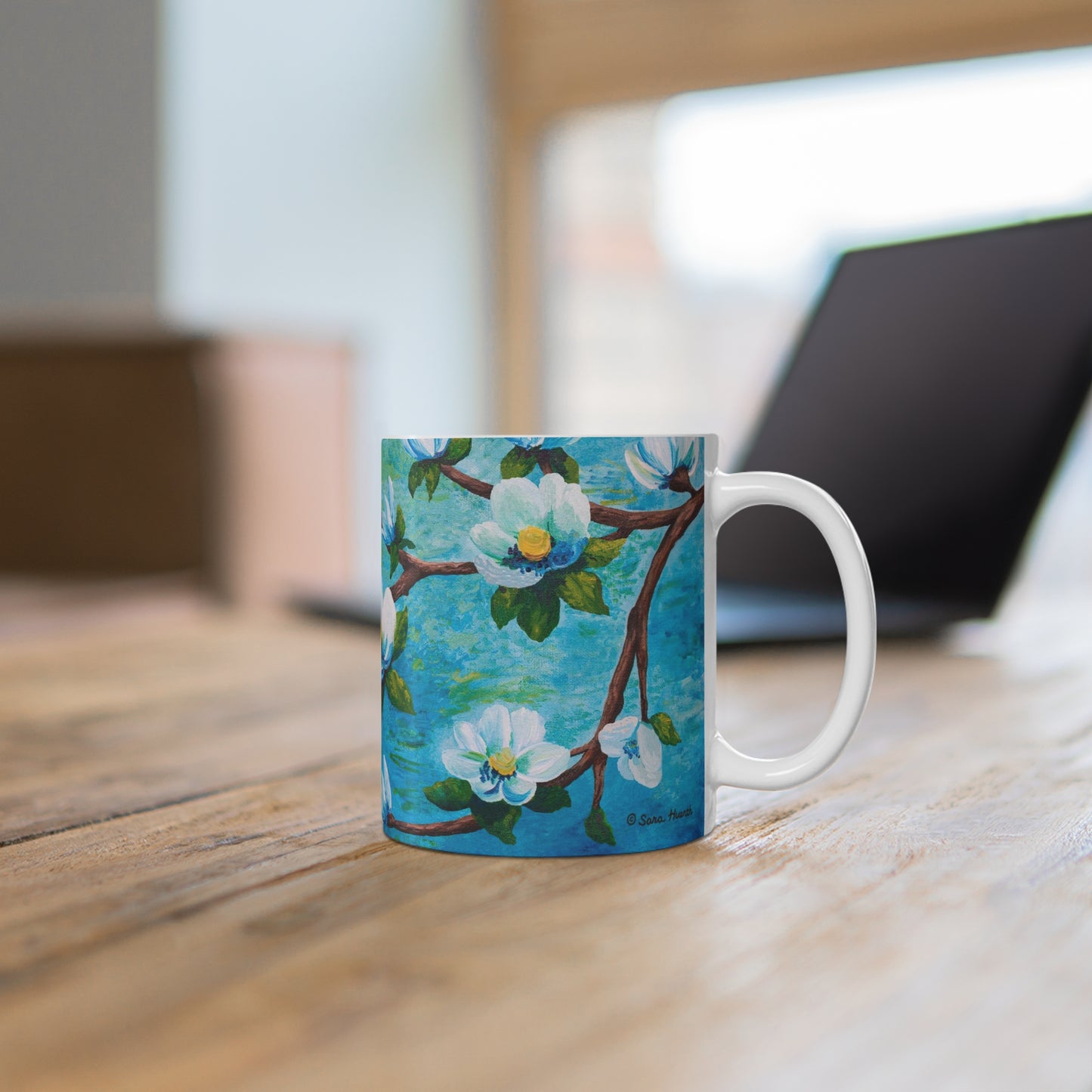 Magnolia Over Water Painting Mug 11oz