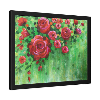 Roses and Confetti Paper Print, Framed