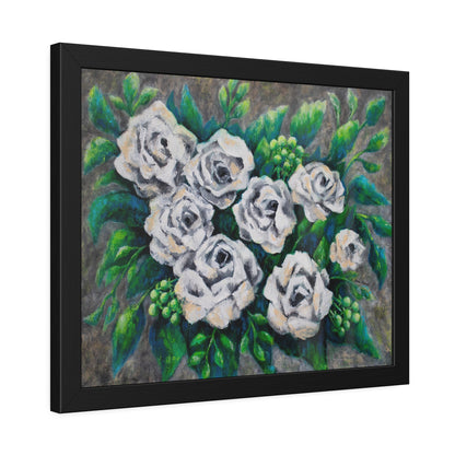 Rose Bouquet Burst Paper Print, Framed