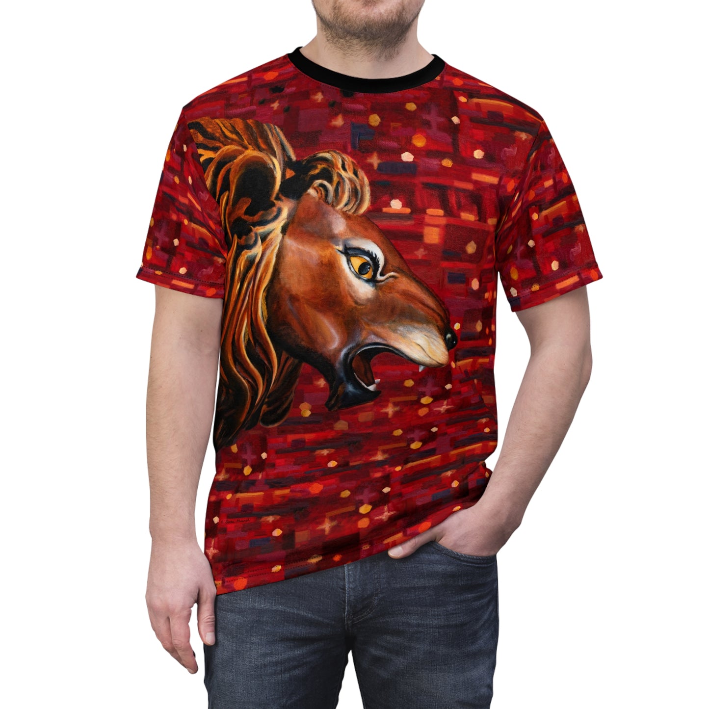 Carousel Lion Painting Adult Unisex AOP Short Sleeve T-Shirt