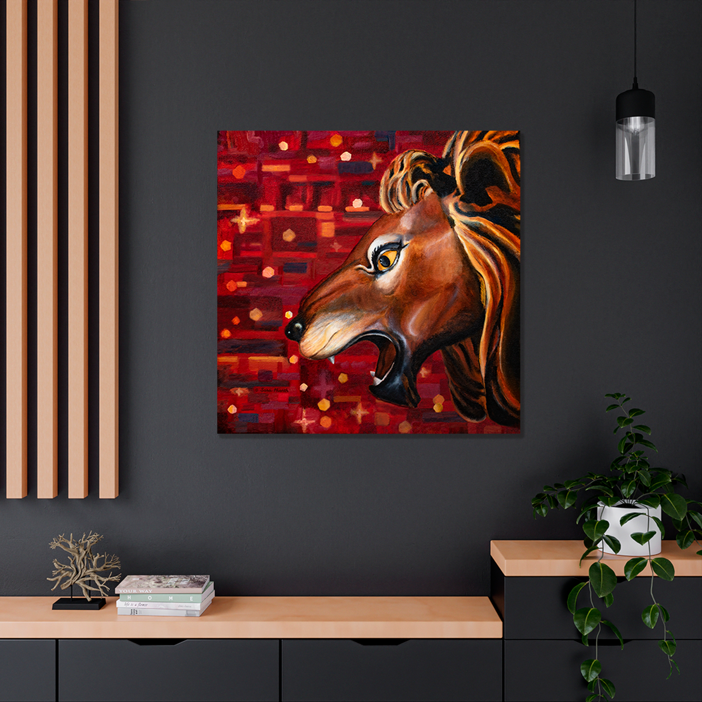 Carousel Lion Canvas Print