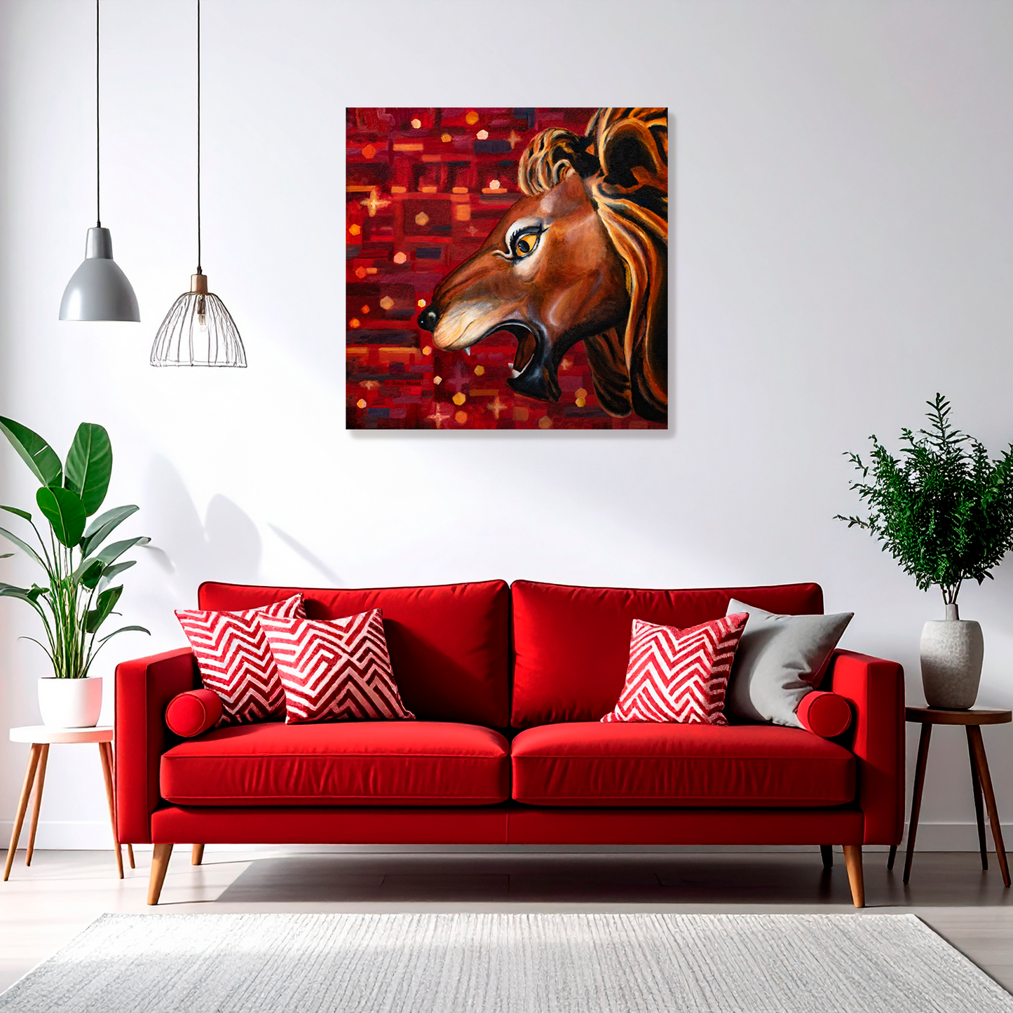 Carousel Lion Canvas Print