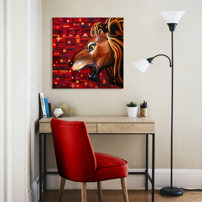 Carousel Lion Canvas Print