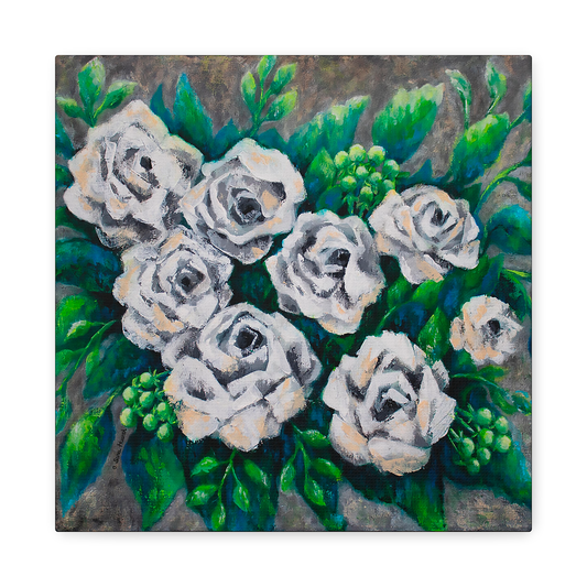 Rose Bouquet Burst Canvas Print