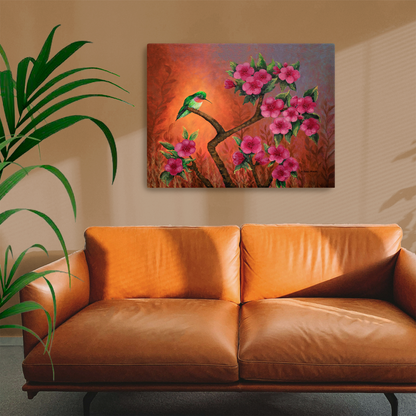 Hummingbird Sunset Canvas Print