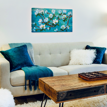 Magnolia Over Water Canvas Print