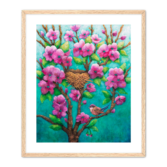 Purple Fairy Wren Fine Art Paper Print, Mat & Frame
