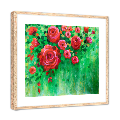 Roses and Confetti Fine Art Paper Print, Mat & Frame