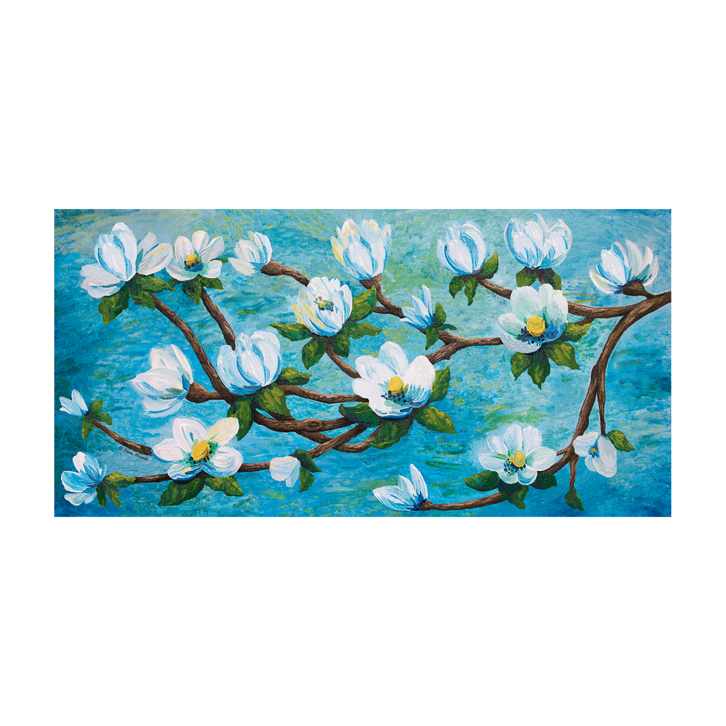 Magnolia Over Water Fine Art Paper Print