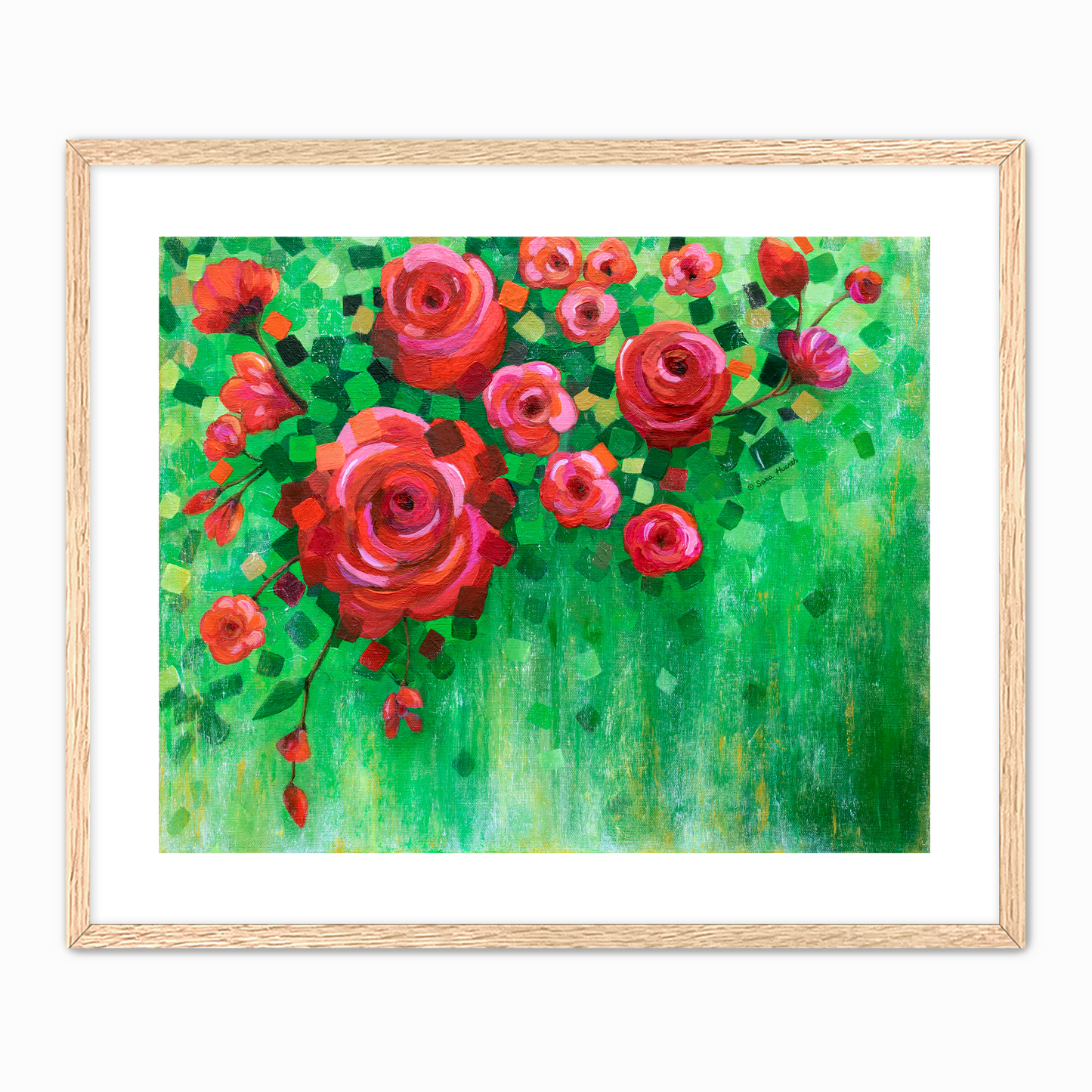 Roses and Confetti Fine Art Paper Print, Mat & Frame