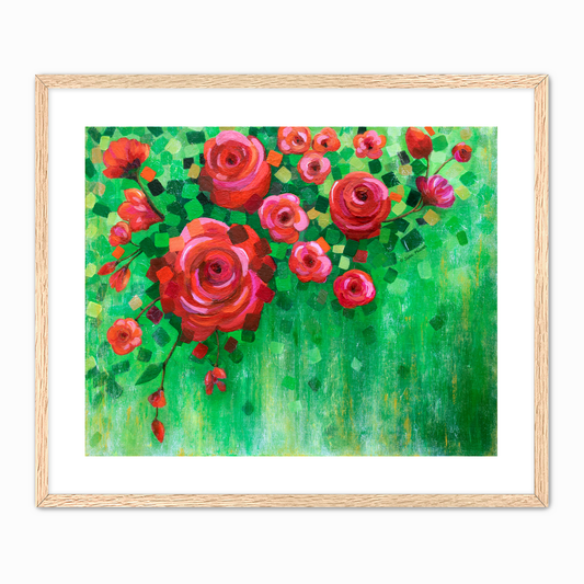Roses and Confetti Fine Art Paper Print, Mat & Frame