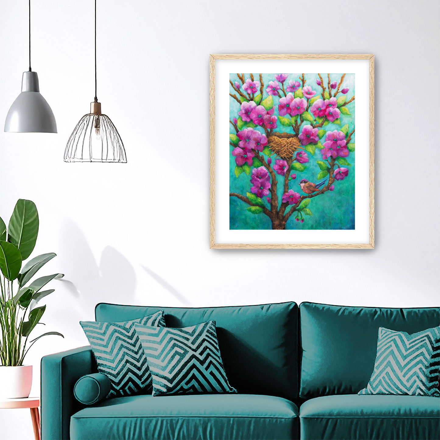 Purple Fairy Wren Fine Art Paper Print, Mat & Frame
