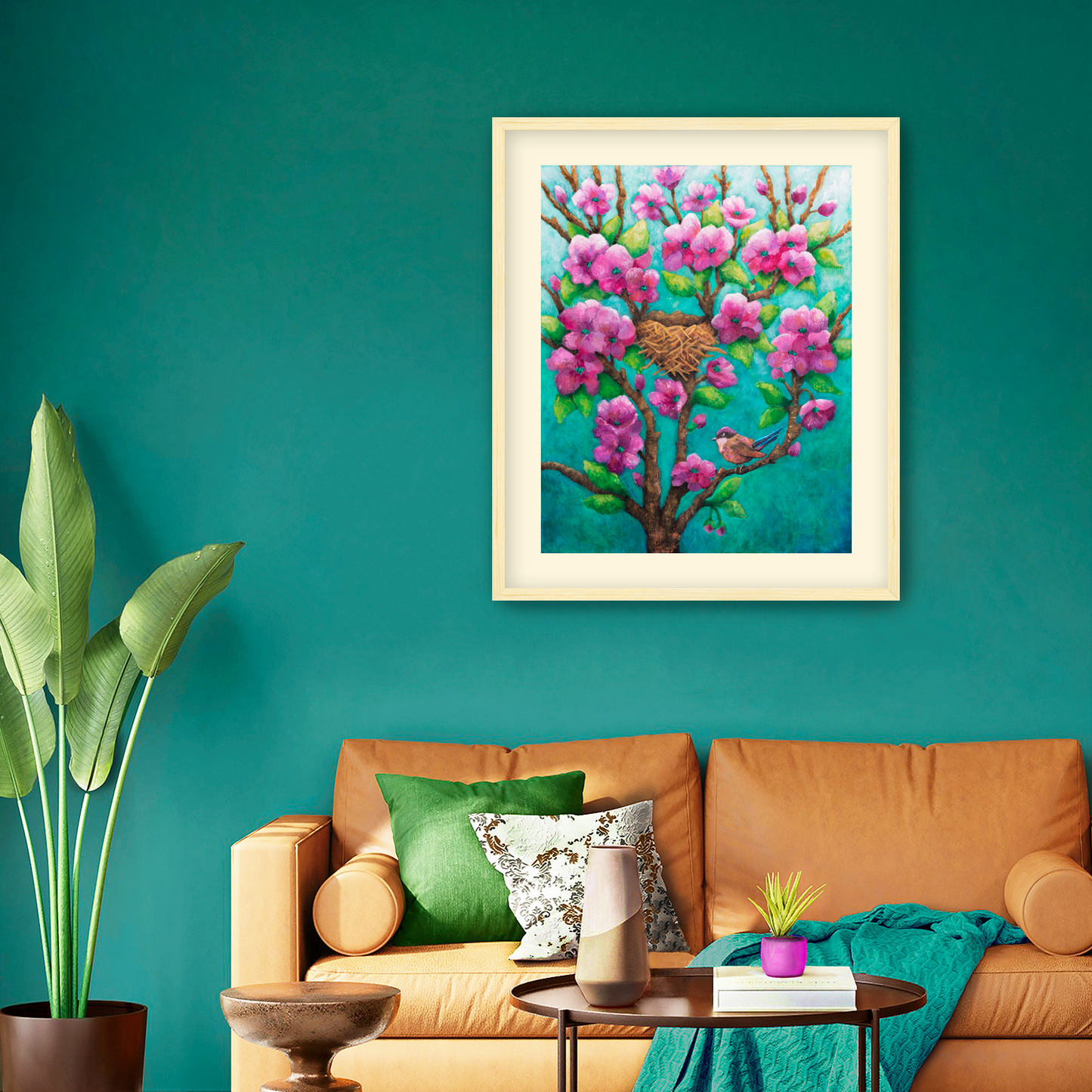 Purple Fairy Wren Fine Art Paper Print, Mat & Frame