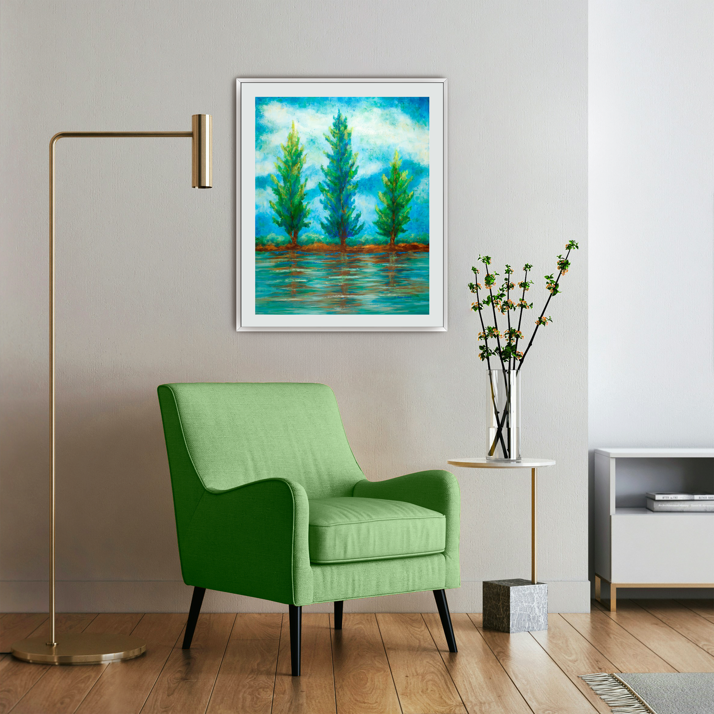 Three River Pines Fine Art Paper Print