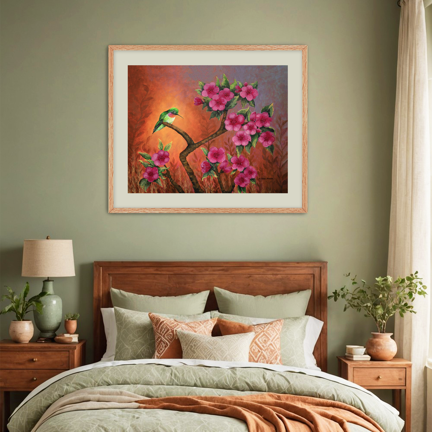 Hummingbird Sunset Fine Art Paper Print