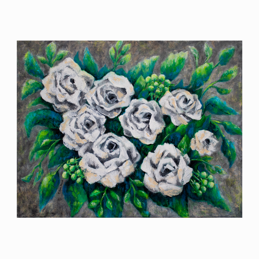 Rose Bouquet Burst Fine Art Paper Print
