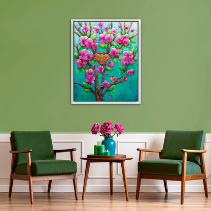 Purple Fairy Wren Canvas Print, Framed