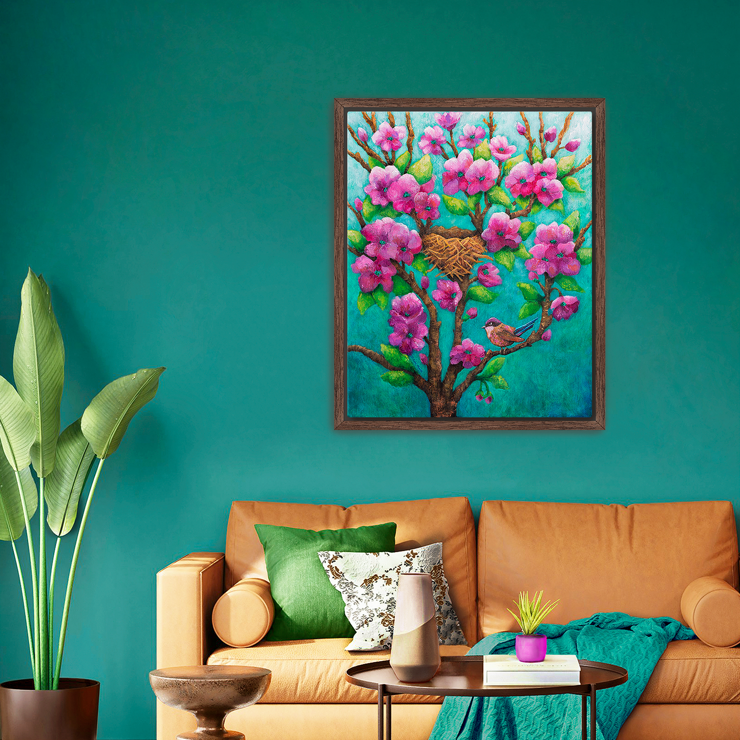 Purple Fairy Wren Canvas Print, Framed