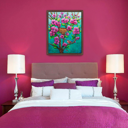 Purple Fairy Wren Canvas Print, Framed