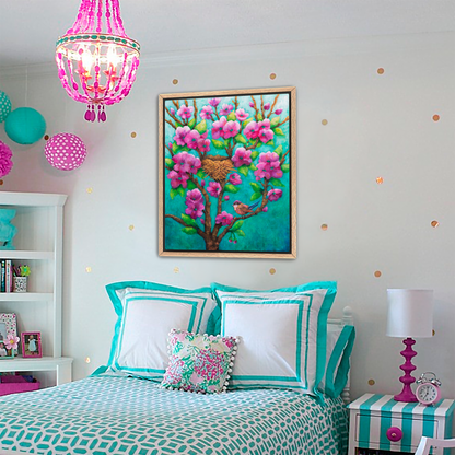 Purple Fairy Wren Canvas Print, Framed