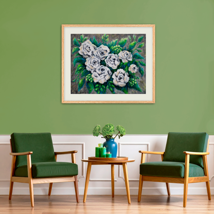 Rose Bouquet Burst Fine Art Paper Print