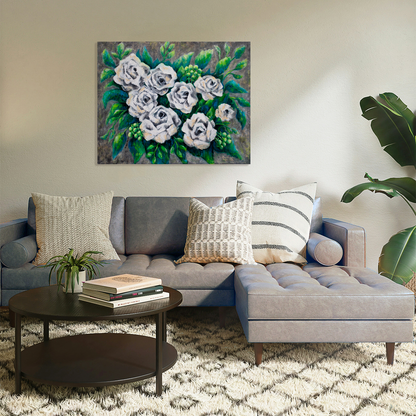 Rose Bouquet Burst Canvas Print