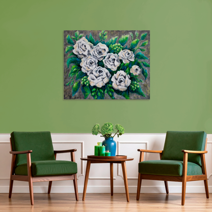 Rose Bouquet Burst Canvas Print