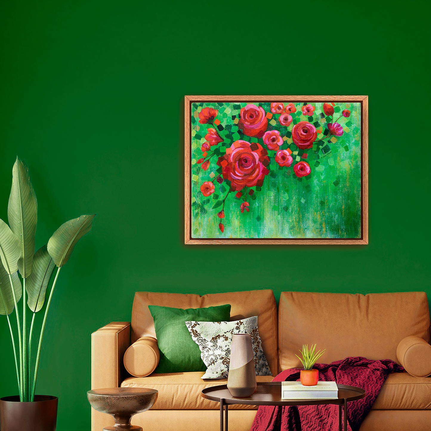 Roses and Confetti Canvas Print, Framed