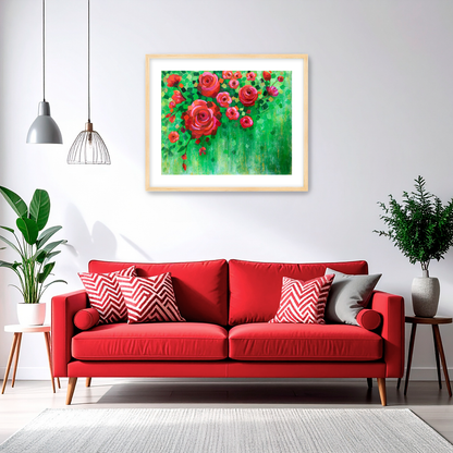 Roses and Confetti Fine Art Paper Print, Mat & Frame