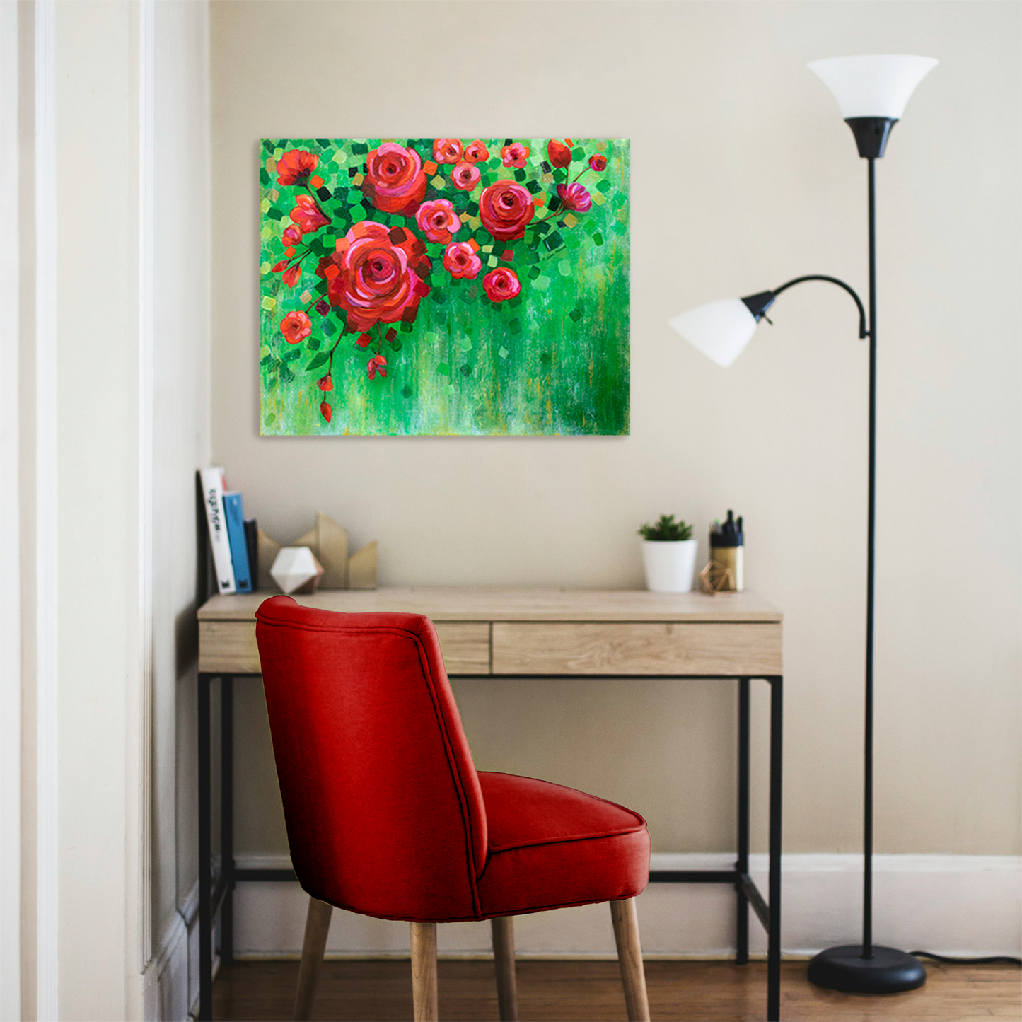 Roses and Confetti Canvas Print
