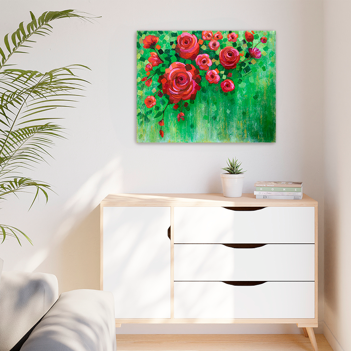 Roses and Confetti Canvas Print