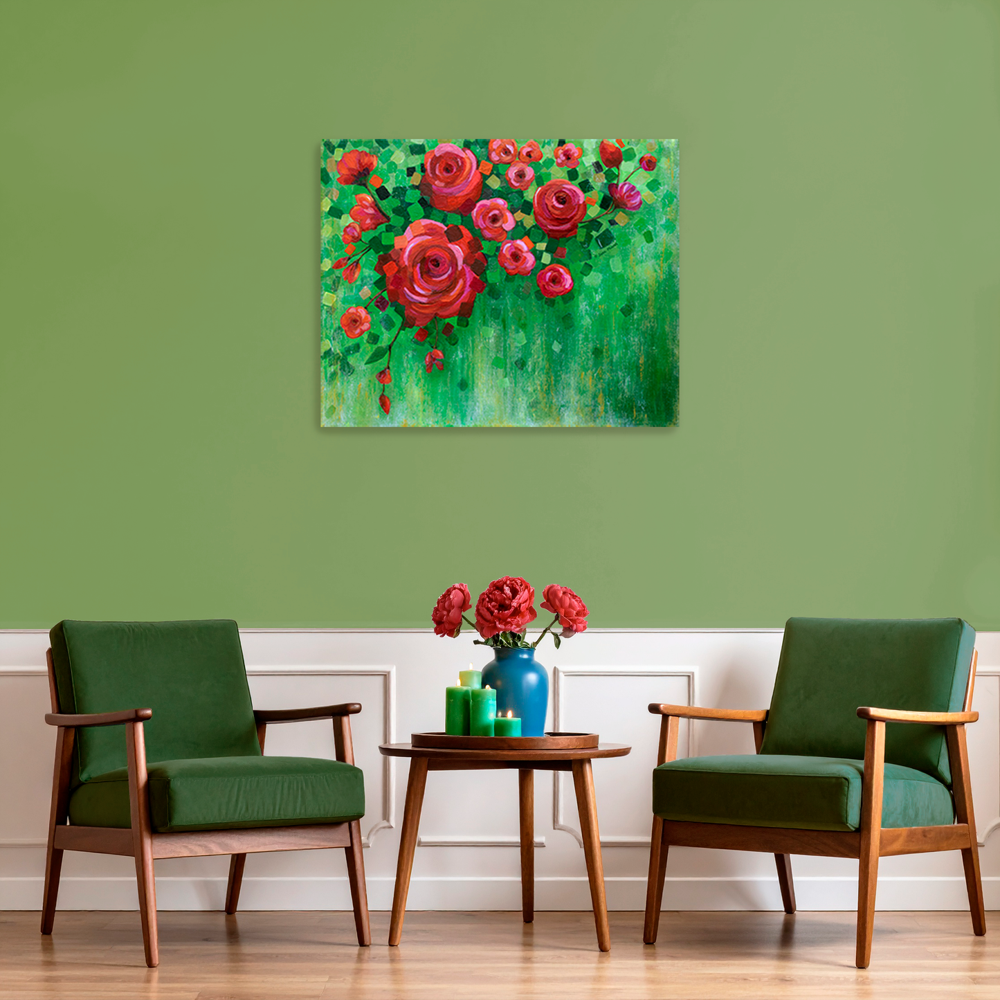 Roses and Confetti Canvas Print