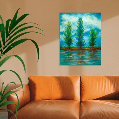 Three River Pines Canvas Print